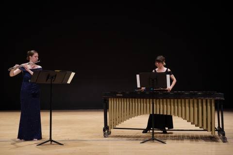 Chamber music oncert featuring flute and percussion